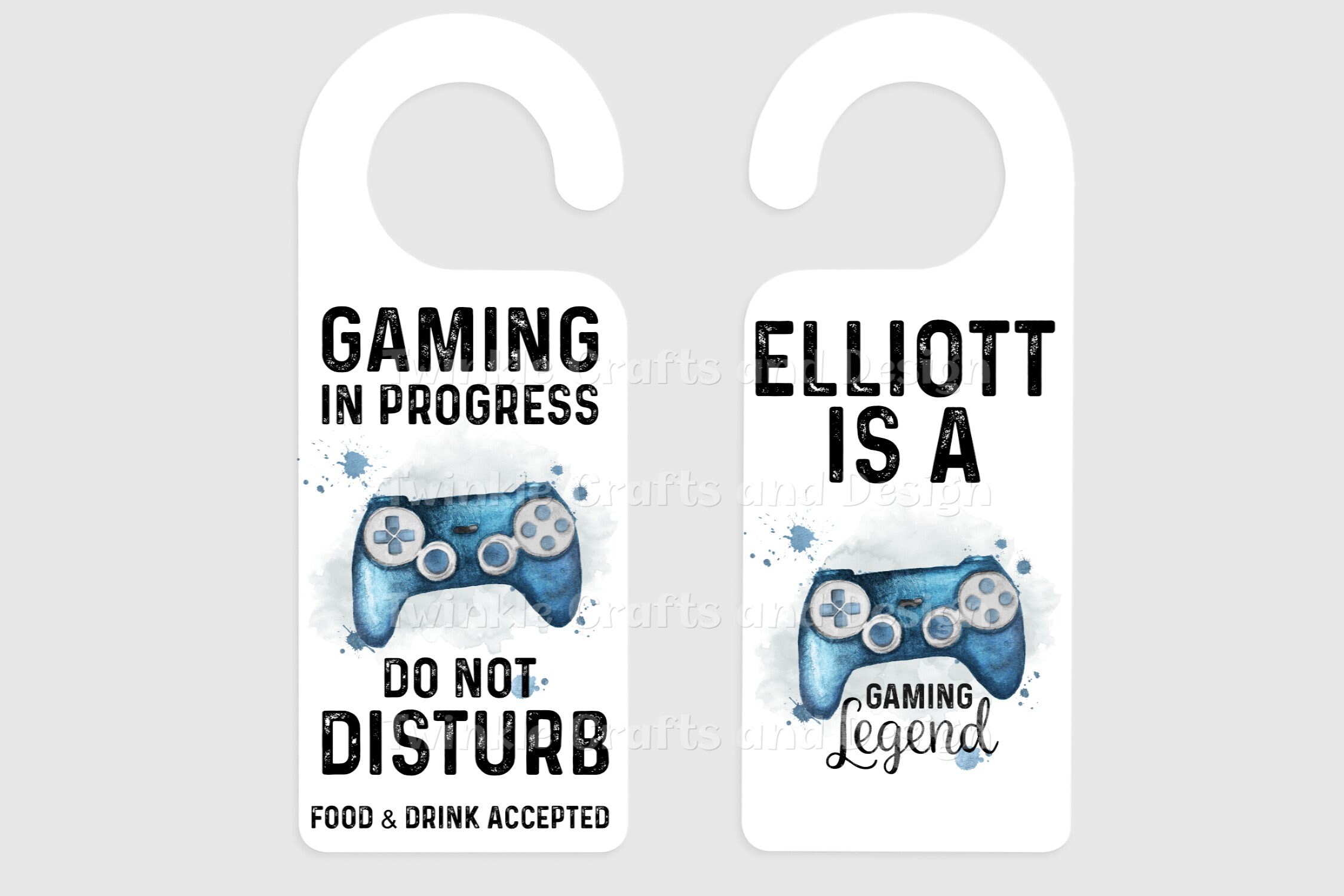 Personalised Limited Edition Gamer Door Hanger Double Sided Etsy