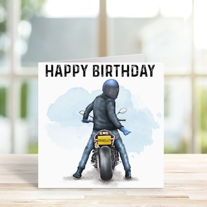 Personalised Biker Birthday Card - Motorbike Card - Card for him - Happy Birthday -