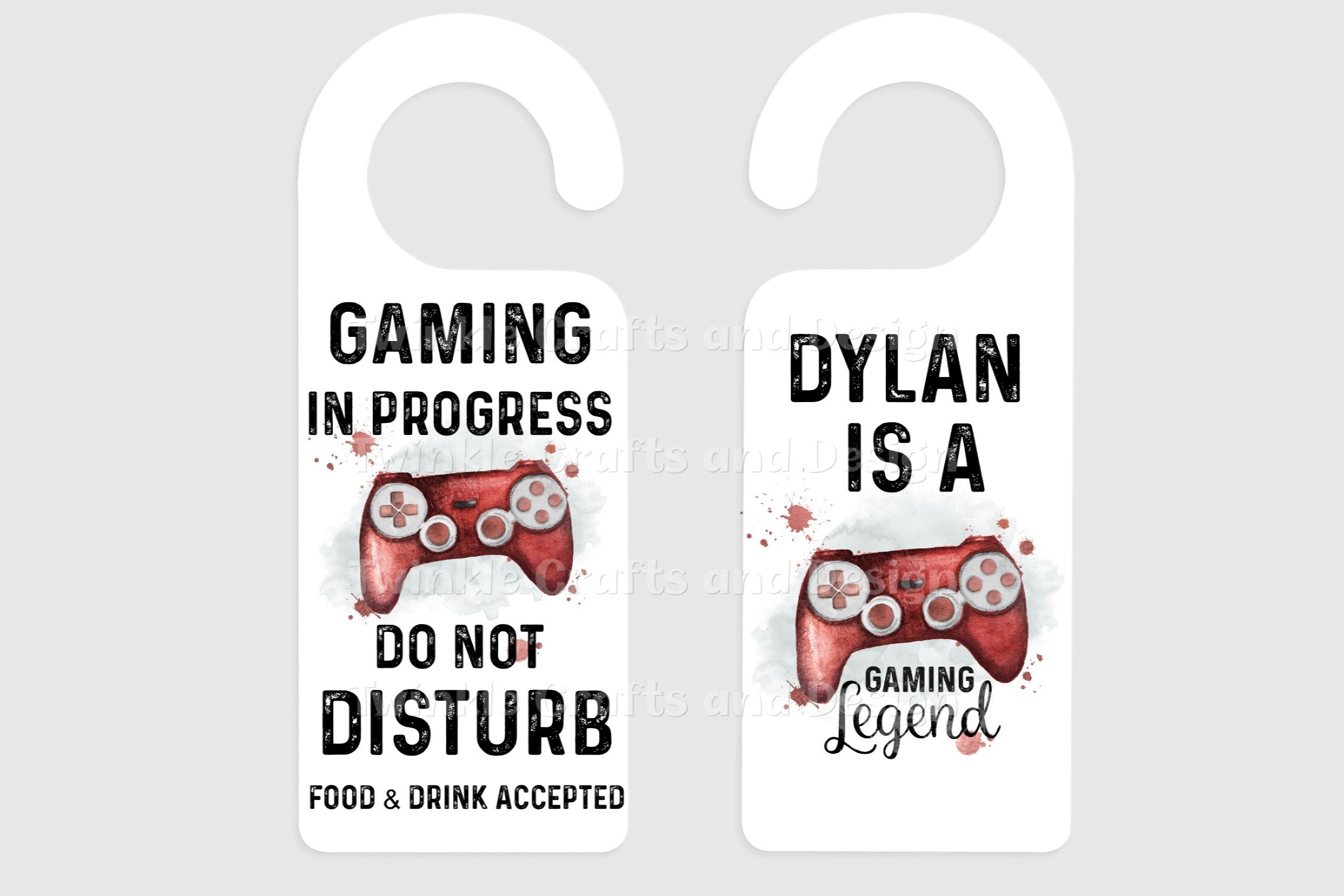 Personalised Limited Edition Gamer Door Hanger Double Sided Etsy