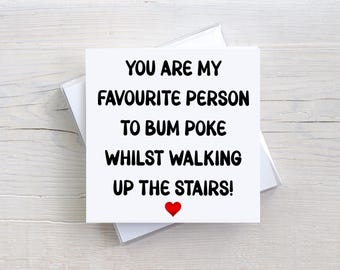 Funny Anniversary Card, Bum Poke Card, Funny Card for Husband, Funny Card for Wife, Couples Card, Romantic Humour Card