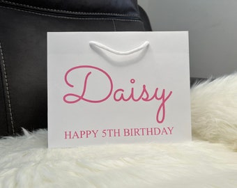 Personalised Luxury Gift Bag for all Occasions, Birthday Bags. Keepsake Bag, Weddings, Happy Birthday, Christmas, Baby Shower, Bottle Bag