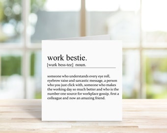 Work Bestie Card – Funny Work Friend Card – Colleague Leaving Card – Office Friendship Card – Best Work Friend Gift