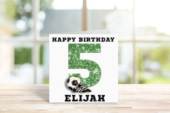 Personalised Football Theme Birthday Card 2 Sizes Greetings Card