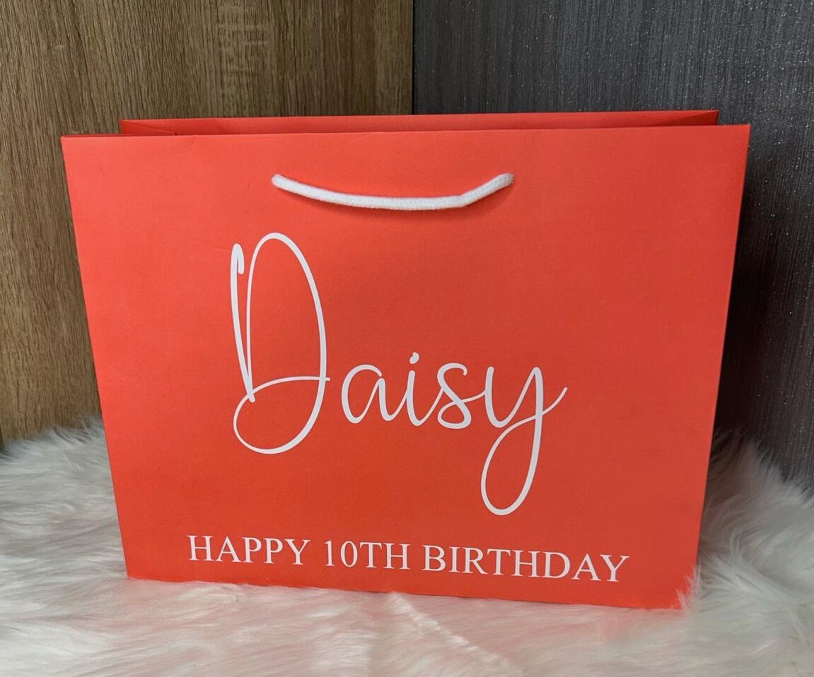 NEXT DAY DISPATCH Personalised Birthday Luxury Gift Bag Fast Track Quick post Bags Ladies Gift Weddings Christmas Baby Shower Etsy