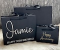 NEXT DAY DISPATCH - Personalised Birthday Luxury Ribboned Gift Bag- Fast Track-Quick post Bags, Weddings, Christmas, Anniversary,baby shower