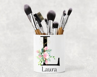 Personalised Makeup Brush Holder, Personalised Pen Pot, Makeup Storage, Makeup Brush Organiser, Desk Pot, Dressing Table Accessory, Gift Her
