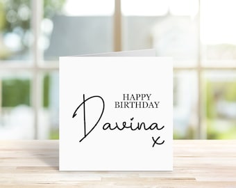 Personalised Name Birthday Card, Occasion Card, Happy Birthday Card, Adults Card