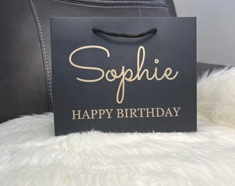 NEXT DAY DISPATCH - Personalised Birthday Luxury Gift Bag- Fast Track-Quick post Bags, Bottle Bag, Weddings, Christmas, Baby Shower,