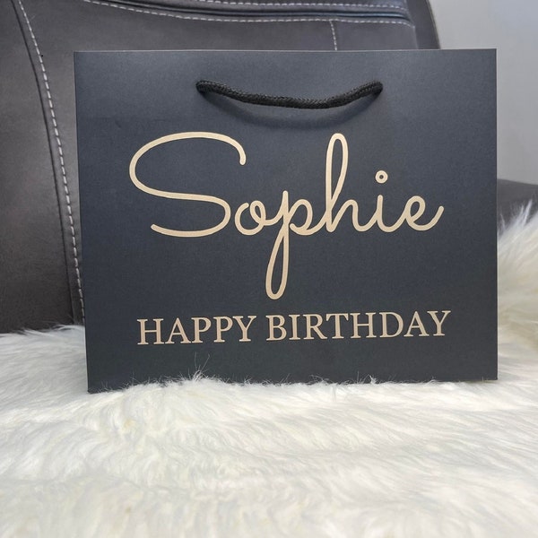 NEXT DAY DISPATCH - Personalised Birthday Luxury Gift Bag- Fast Track-Quick post Bags, Bottle Bag, Weddings, Christmas, Baby Shower,