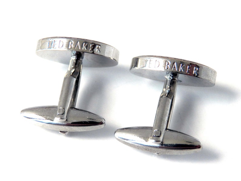 Ted Baker Archive Oval Fleur-de-lis Patterned Cufflinks Vintage Men/'s Jewelry