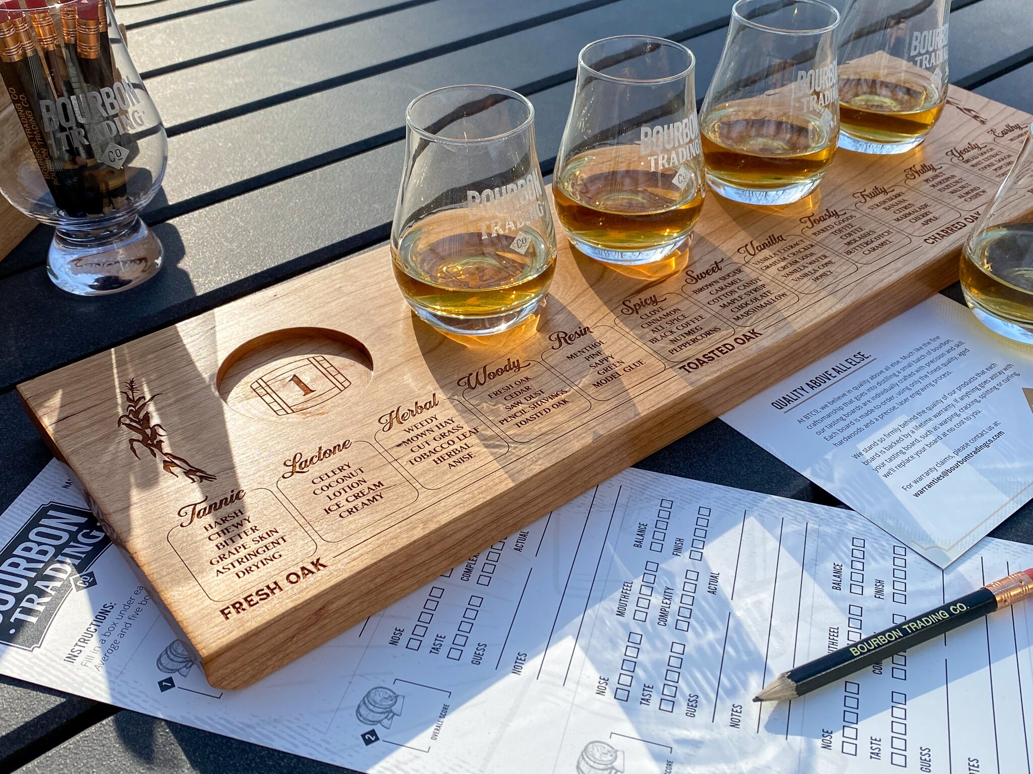 Bourbon Tasting Kit Cherrywood Flight Board Ready to ship Etsy