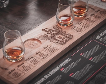 Tabla de degustación de bourbon personalizable y kit de cata
