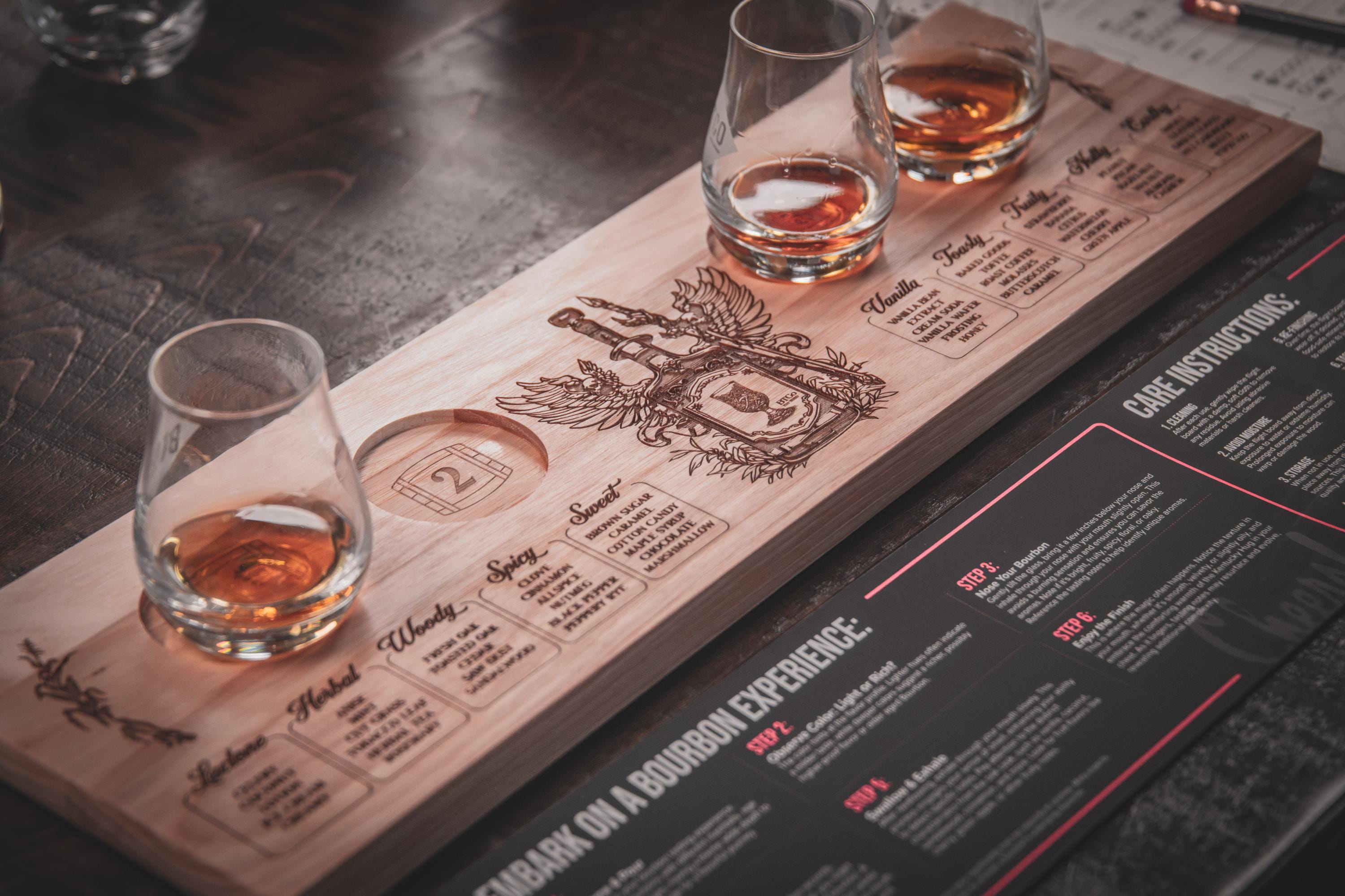 Personalizable Bourbon Flight Board & Tasting Kit - Etsy