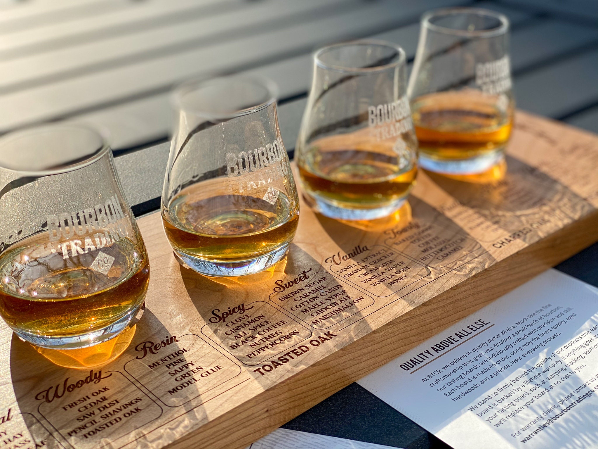 Bourbon Tasting Kit Cherrywood Flight Board Ready to ship Etsy