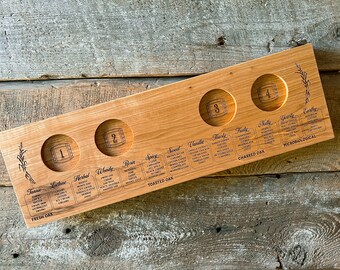 Tabla de degustación de bourbon con logotipo personalizado y kit de cata