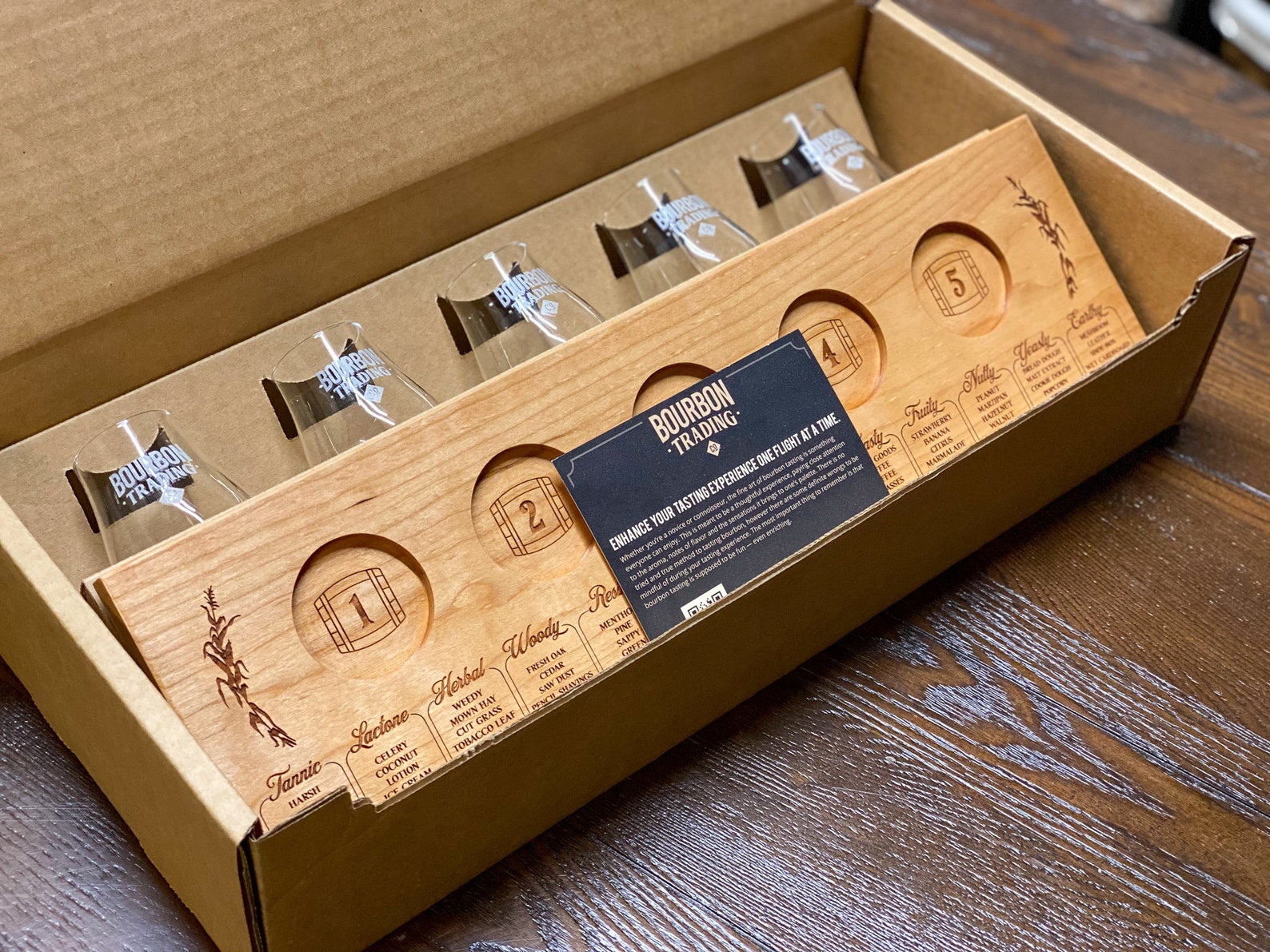 Bourbon Tasting Kit Cherrywood Flight Board Ready to ship Etsy