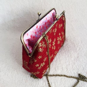 Japanese bag, red shoulder bag, cherry blossom bag, sakura bag, japan clutch image 5