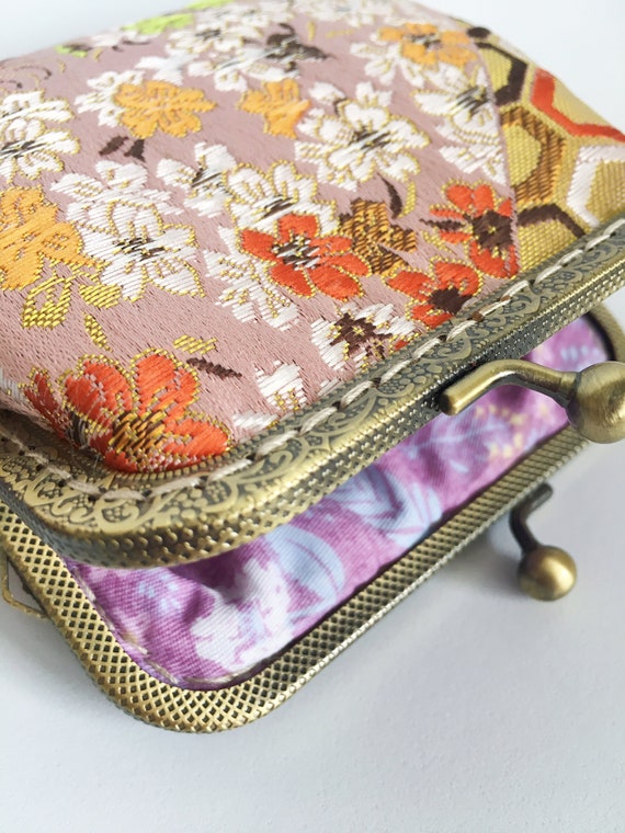 Japanese Coin Purse, Object Case, Hand Sewn in Silk Fabric