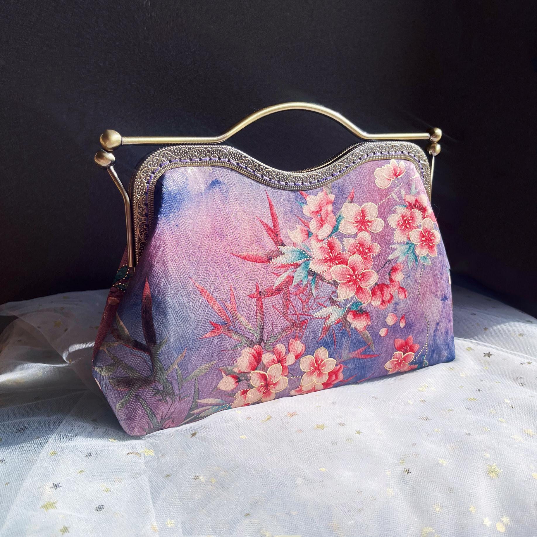 Floral Handbag Dana Buchman Purple Purse Dana Buchman Floral Print