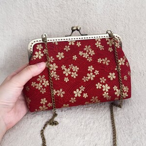 Japanese bag, red shoulder bag, cherry blossom bag, sakura bag, japan clutch image 3