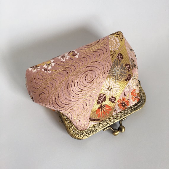 Japanese Coin Purse, Object Case, Hand Sewn in Silk Fabric