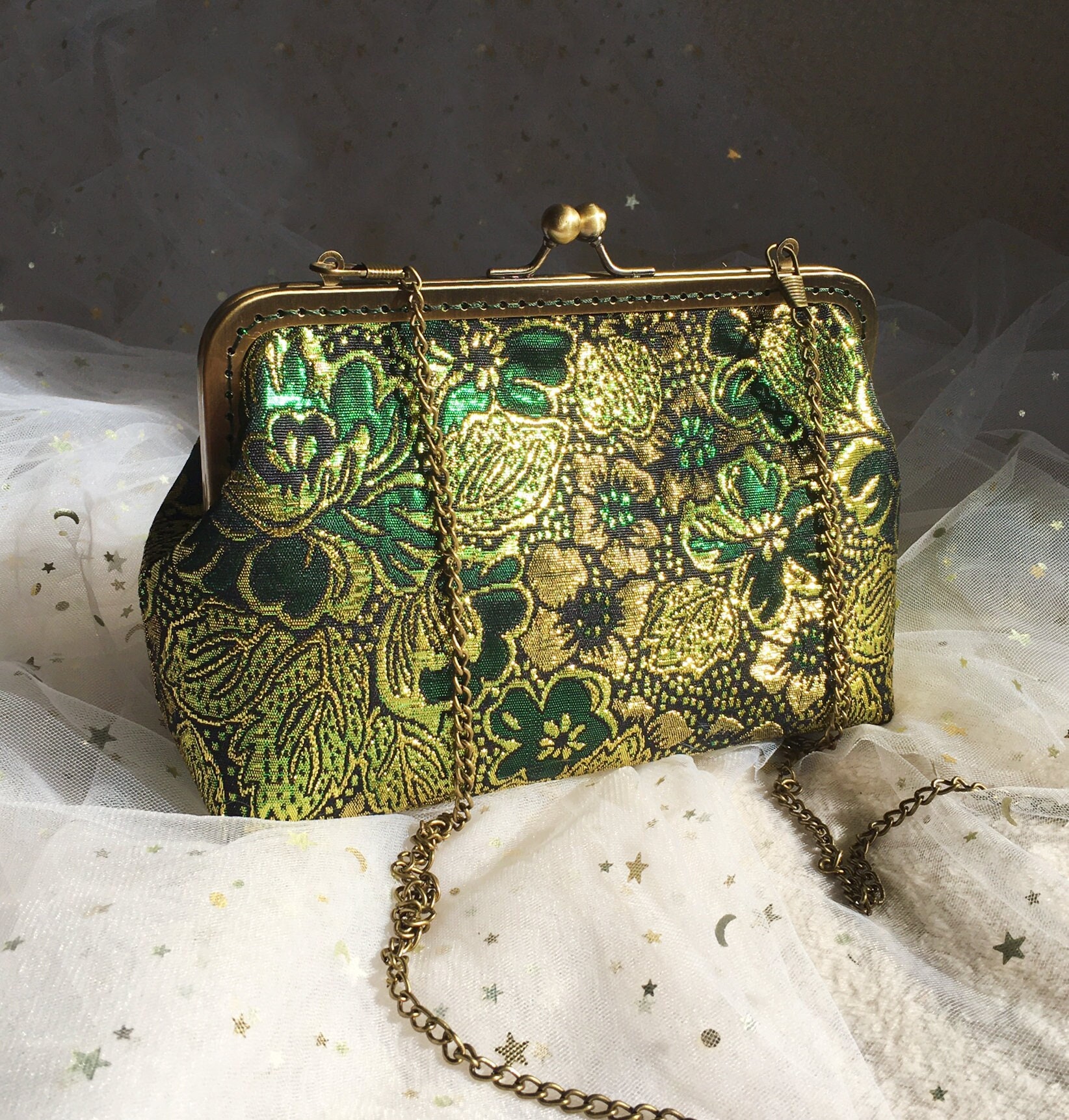 green evening clutch