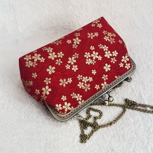 Japanese bag, red shoulder bag, cherry blossom bag, sakura bag, japan clutch image 6