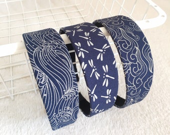 Japanese hair band, blue hairband, japan fabric headband, cotton headband, headband Japan, japanese patterned cotton