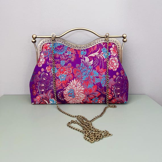 Purple Handbag,purple Blue Shoulder Bag, Evening Bag