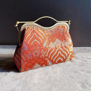 Borsa a tracolla bronzo,borsa donna di seta,clutch da sera,clutch per cerimonia,Japanese handbag,clutch marrone,oriental style
