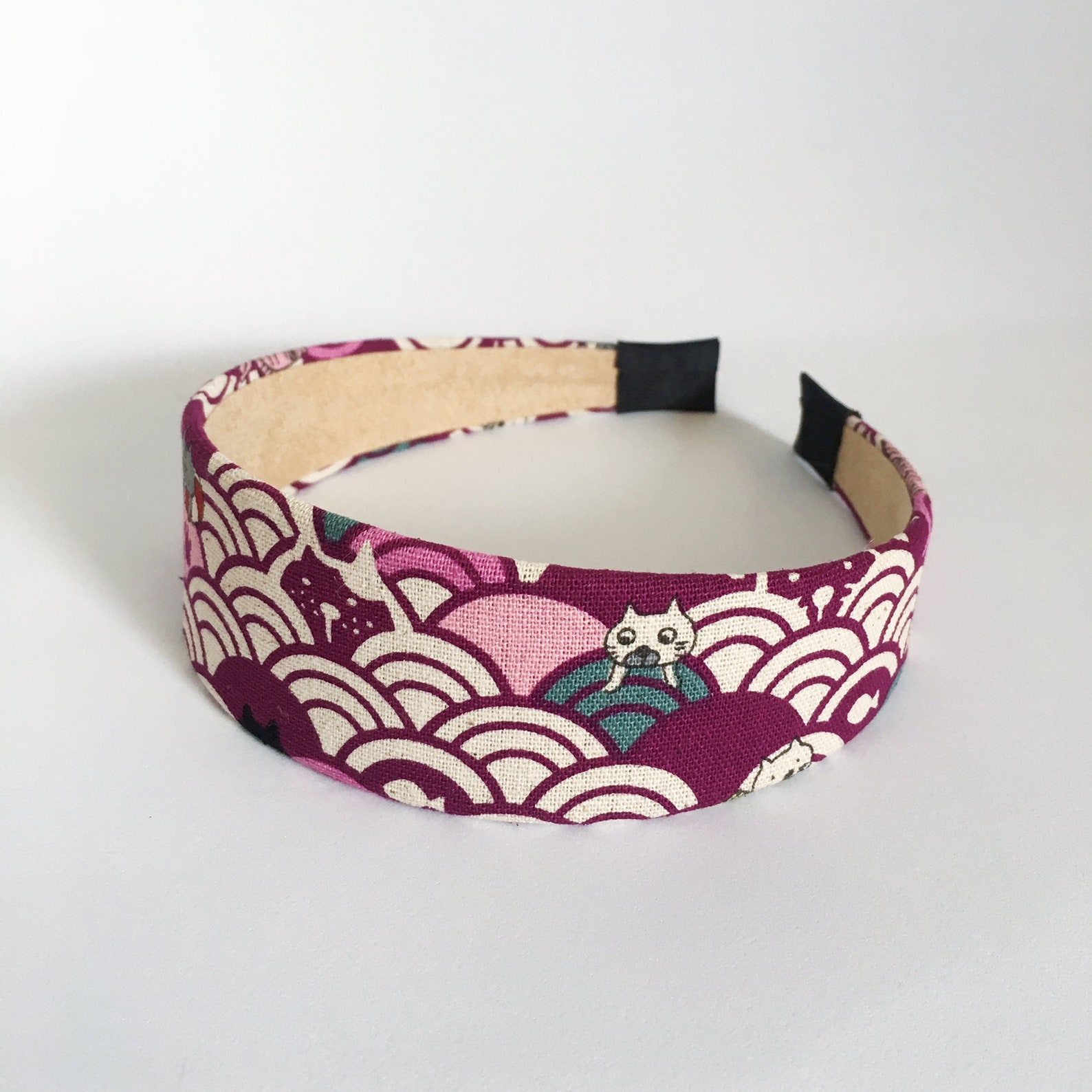 Japanese Hairbandblue Hair Circles Japan Fabric Headband Etsy