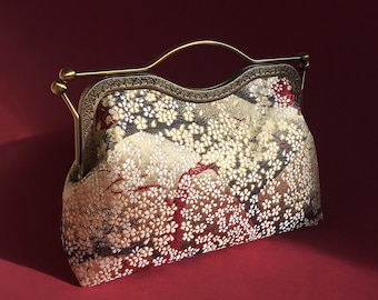 Bolso bandolera dorado, bolso blanco, bolso de noche japonés, bolso de boda, estilo japonés