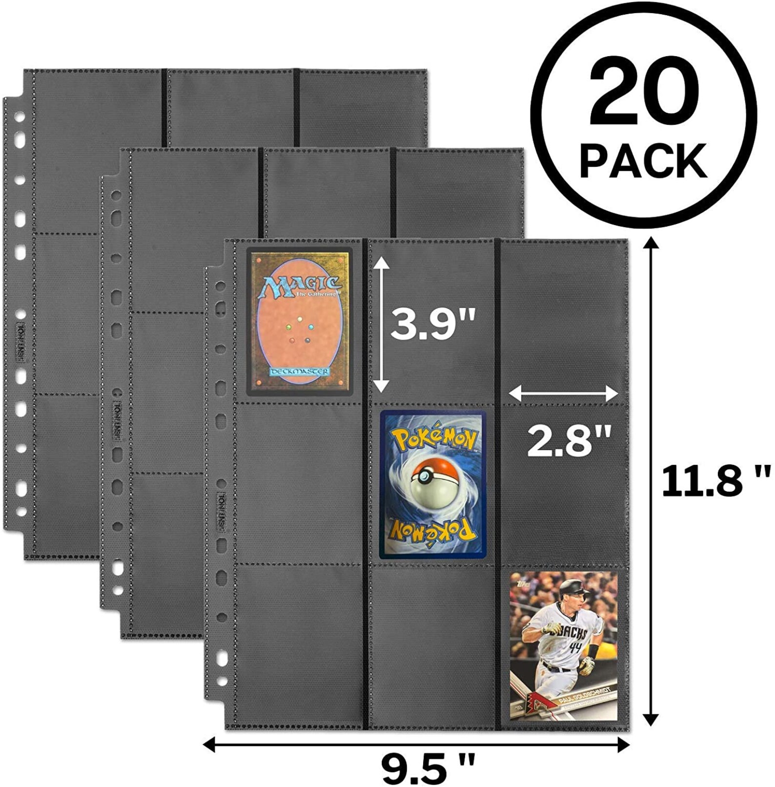 18 Pocket Sideload Binder Pages / 9 Pocket Doublesided Etsy