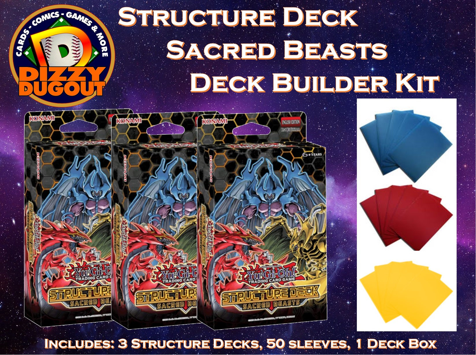 YuGiOh Structure Deck Sacred Beasts Deck Builders Kit w/ 3 Etsy