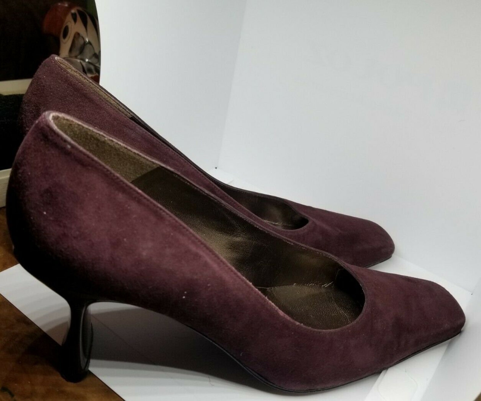 Vintage Stuart Weitzman Plum Suede Heels size 8B | Etsy