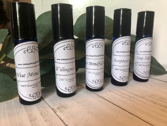 Essential Oils inspired by Dialectical Behavior Therapy Skills, DBT, 5 blends intended to support use of DBT Skills! Free Shipping!