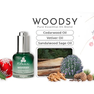 Woodsy - Essential Oil Blended with Cedarwood, Vetiver, and Sandalwood