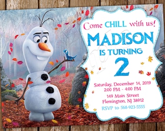 photo invitation printable Olaf PERSONALIZED Olaf Frozen Snowman Birthday Party Invitation with photo Printable 50/% off