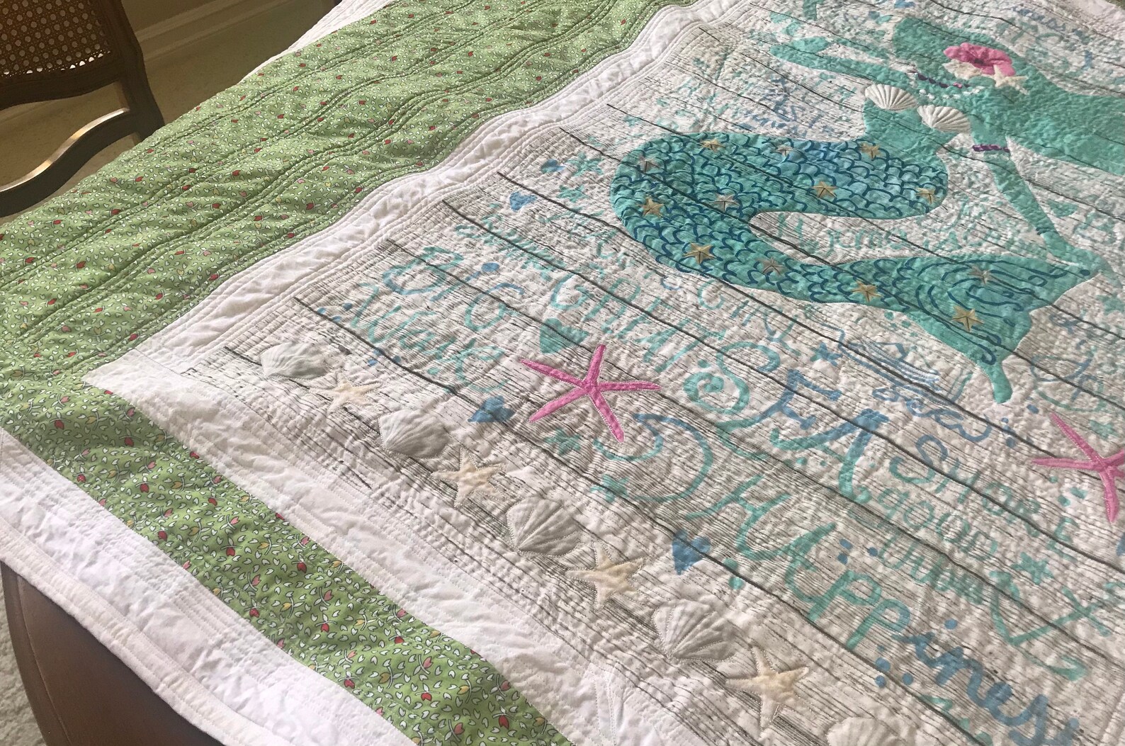 Mermaid Quilt Throw Handmade Etsy