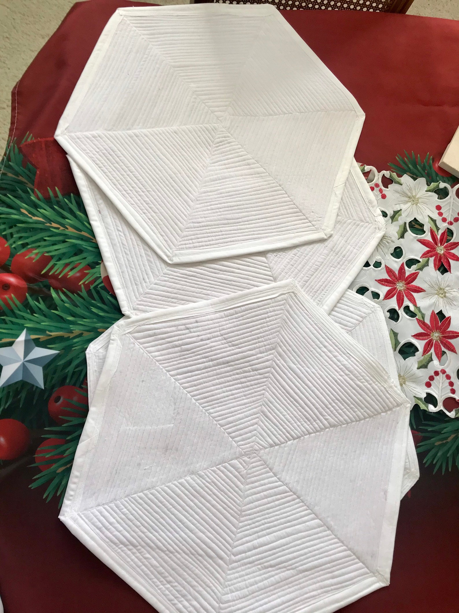 Placemats Large White Cream Lace Quilted Cotton New 4 Etsy