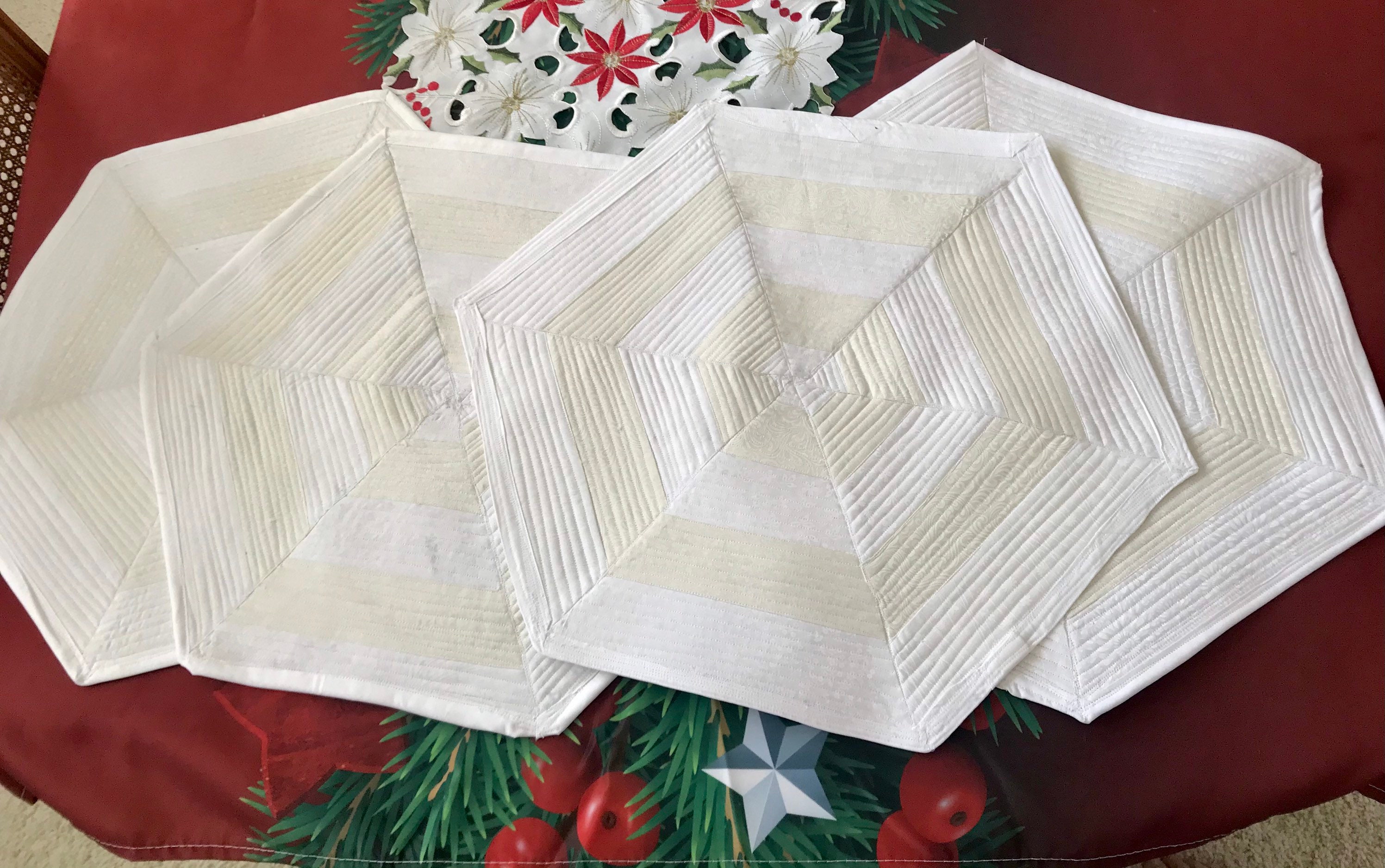 Placemats Large White Cream Lace Quilted Cotton New 4 Etsy