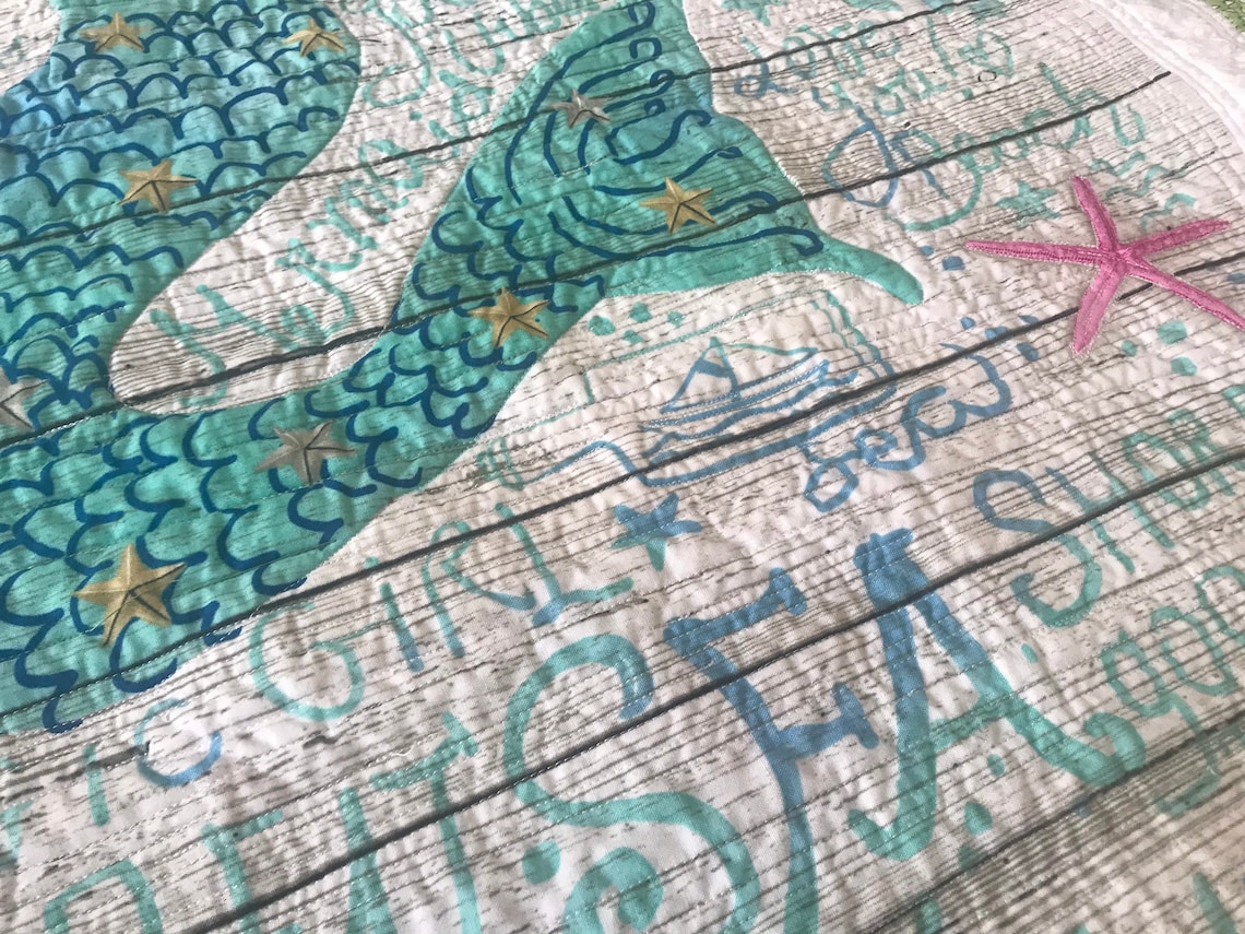 Mermaid Quilt Throw Handmade Etsy