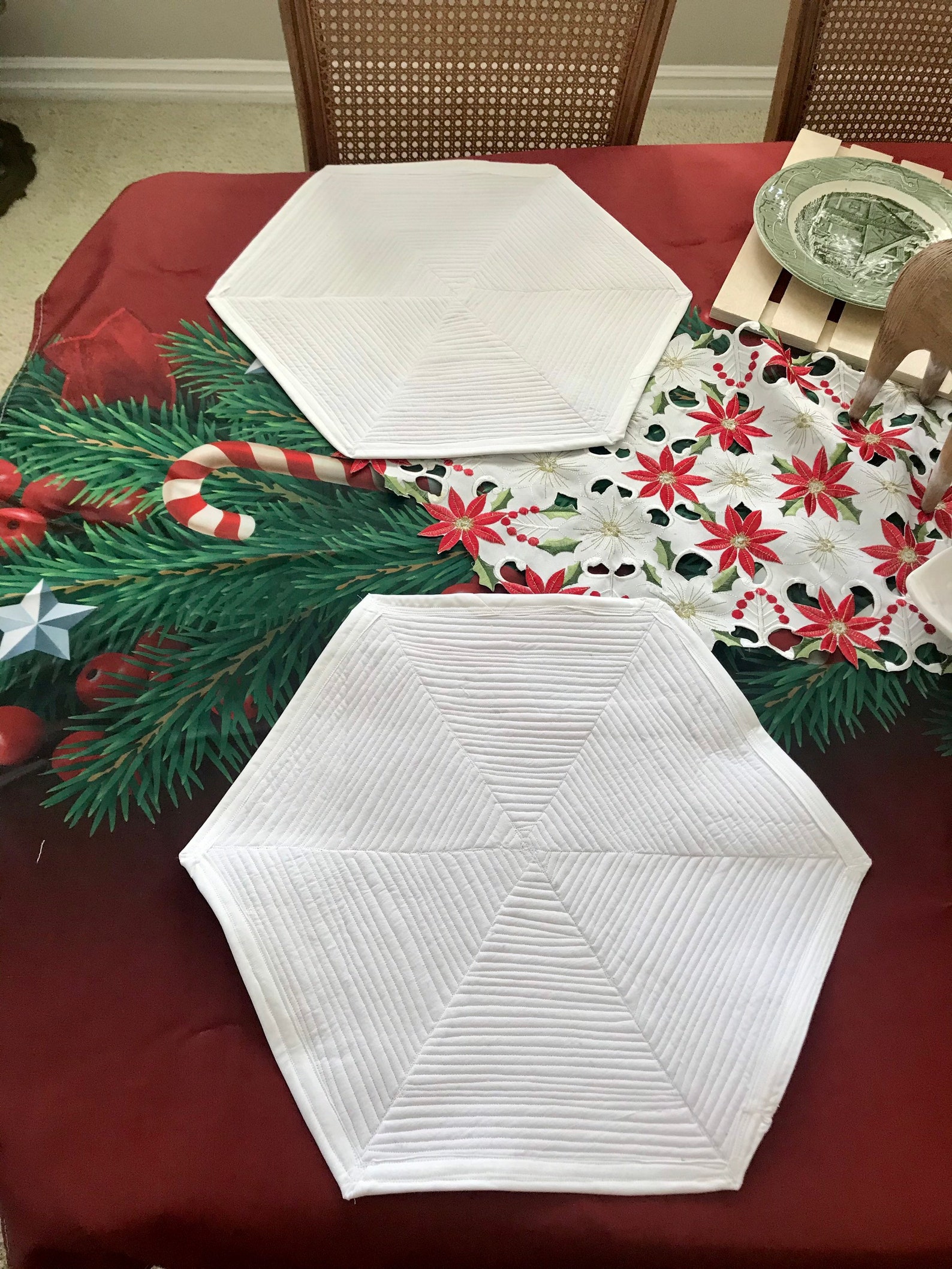 Placemats Large White Cream Lace Quilted Cotton New 4 Etsy