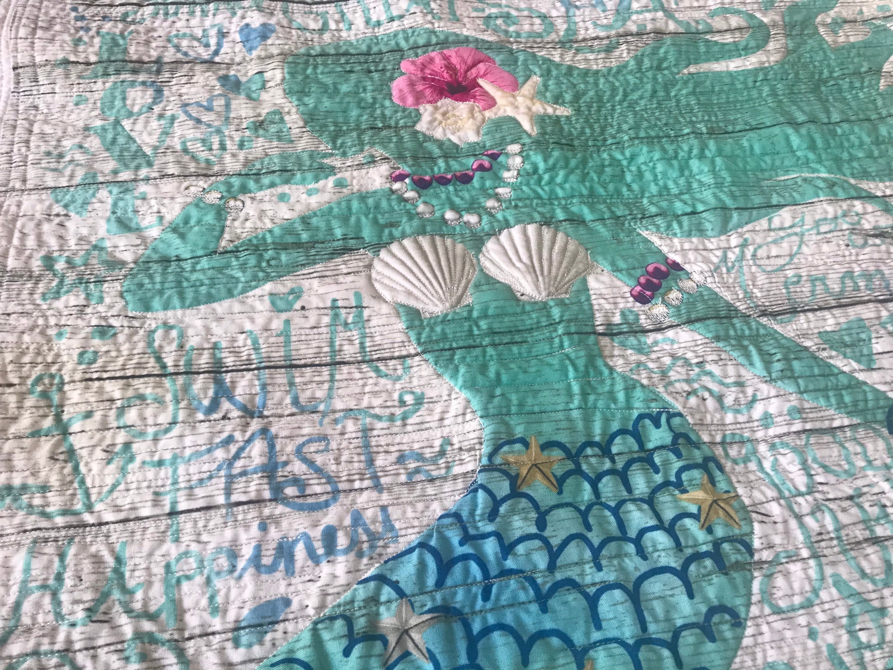 Mermaid Quilt Throw Handmade Etsy
