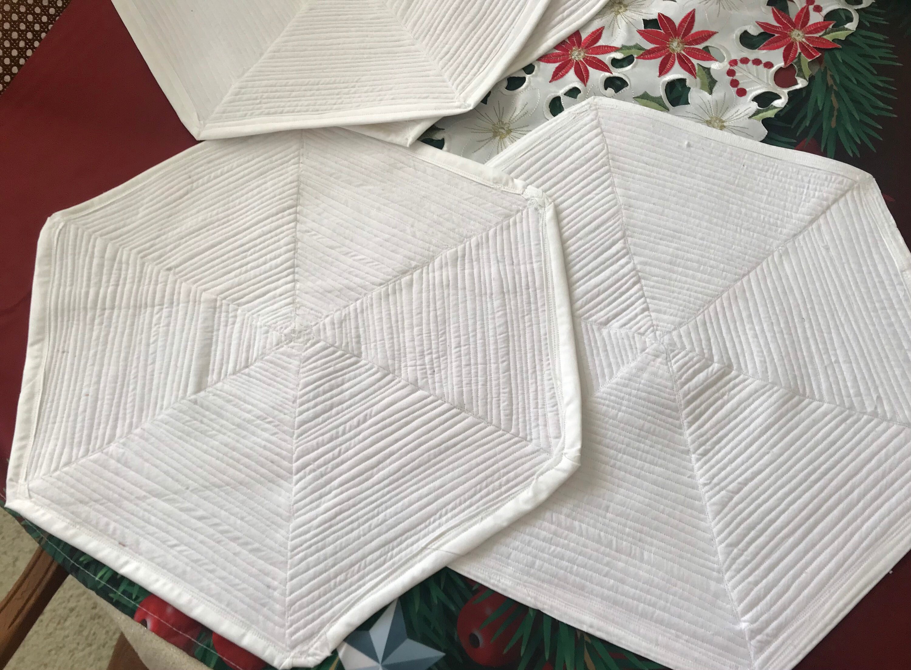 Placemats Large White Cream Lace Quilted Cotton New 4 Etsy