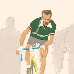 En Danseuse, A4/A3 Giclée Art Print, Gino Bartali, 1950 Tour de France