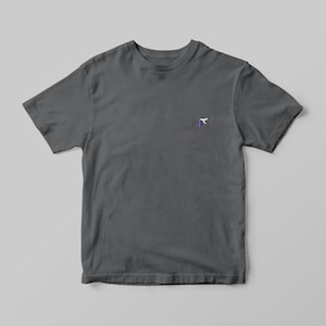 Baroudeur, FDJ, Anthracite T-Shirt. 100% Certified Organic Cotton, Sustainably produced and printed using water based inks.