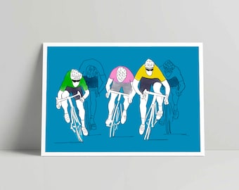 Sprint, Art Print of Original Cycling Illustration.
