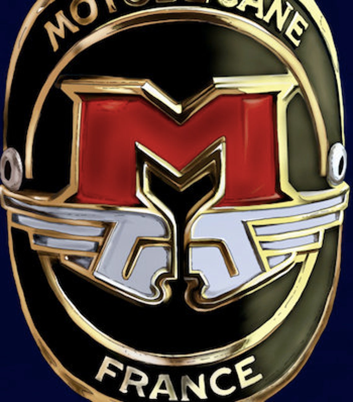 Giclee Art Print of Vintage Motobecane Bike Head Badge. Available as A3 or A4. + Framing & Mounting - Design