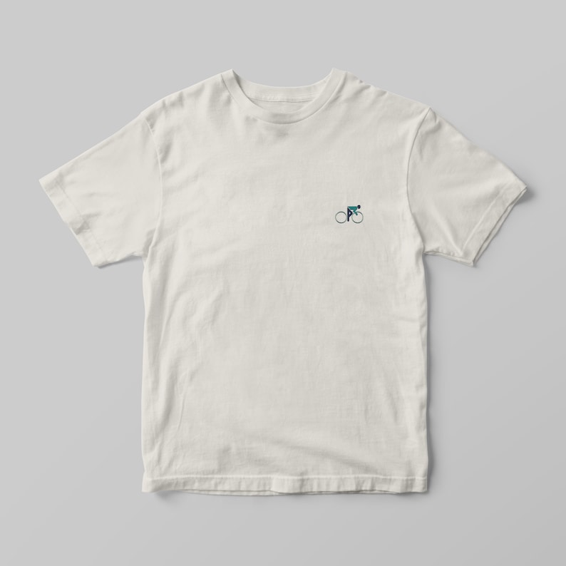 100/% Certified Organic Cotton Teal Sustainably produced and printed using water based inks. Vintage White T-Shirt Baroudeur